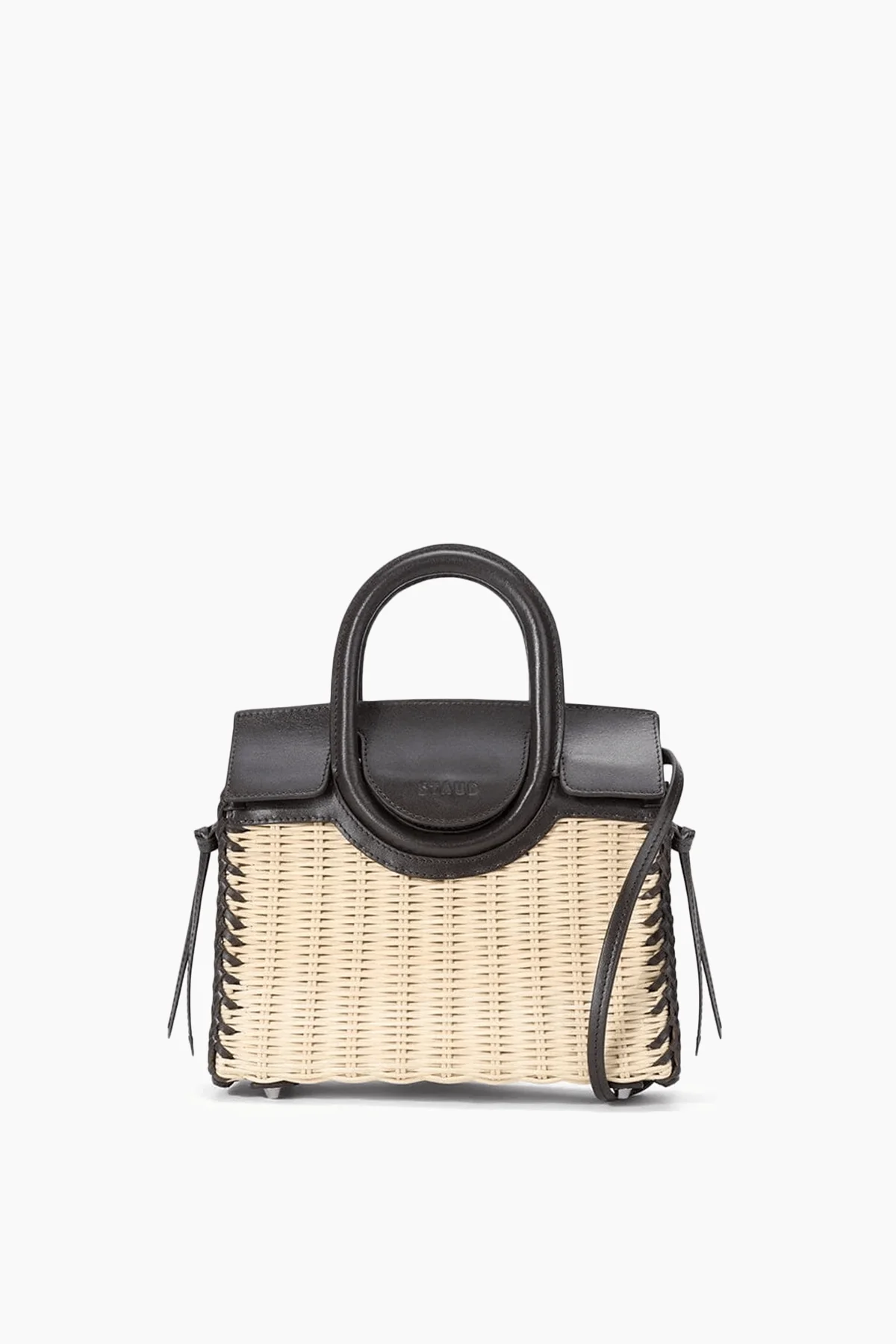 Maude Mini Wicker Carryall in Natural/Espresso - 1