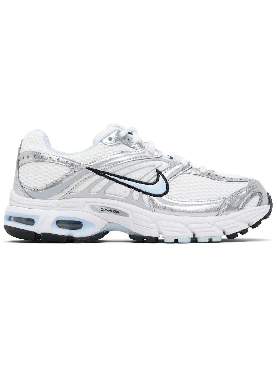 White & Silver Air Max Moto 2K Sneakers - 1