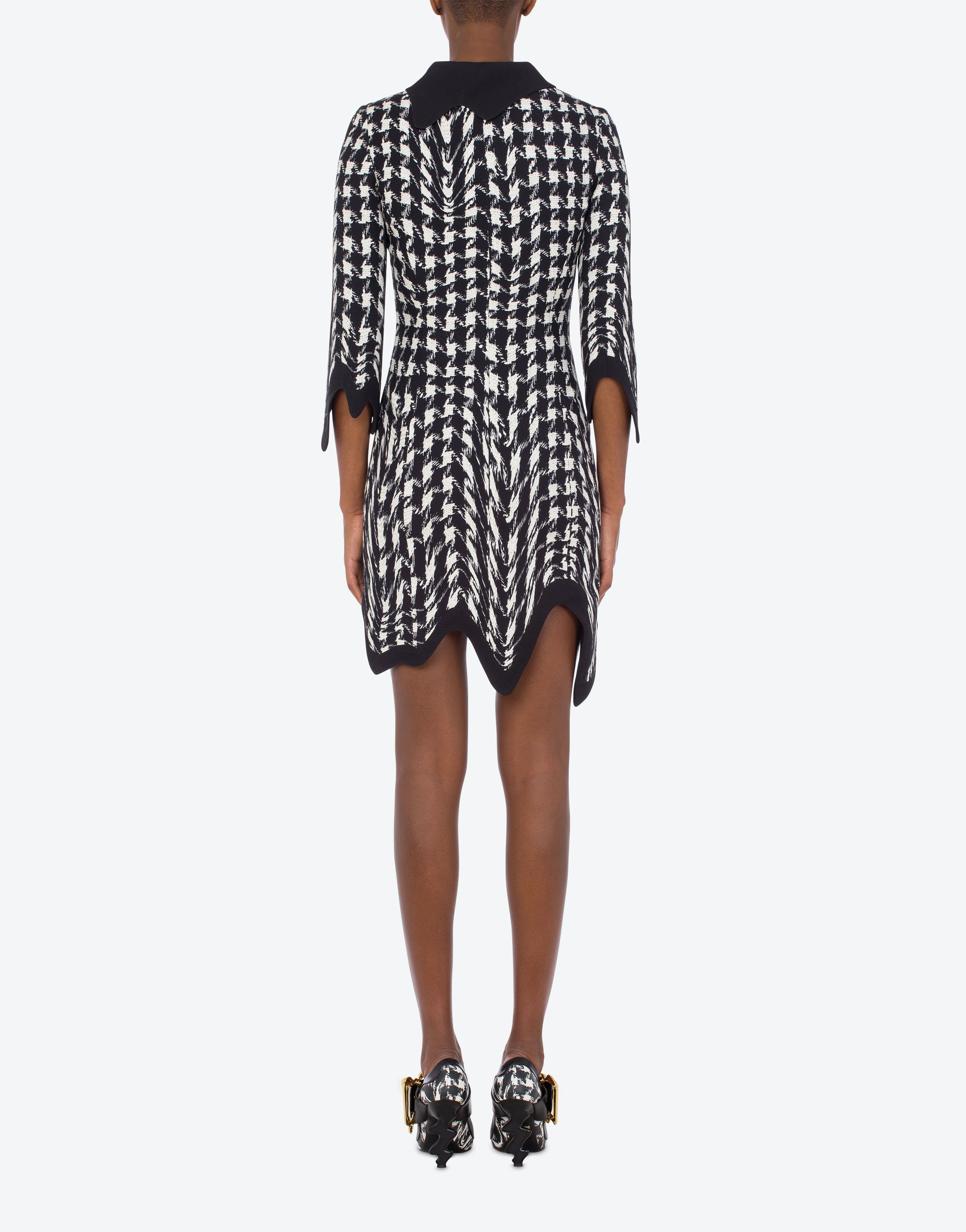 MORPHED PIED DE POULE PRINT SABLE DRESS - 3