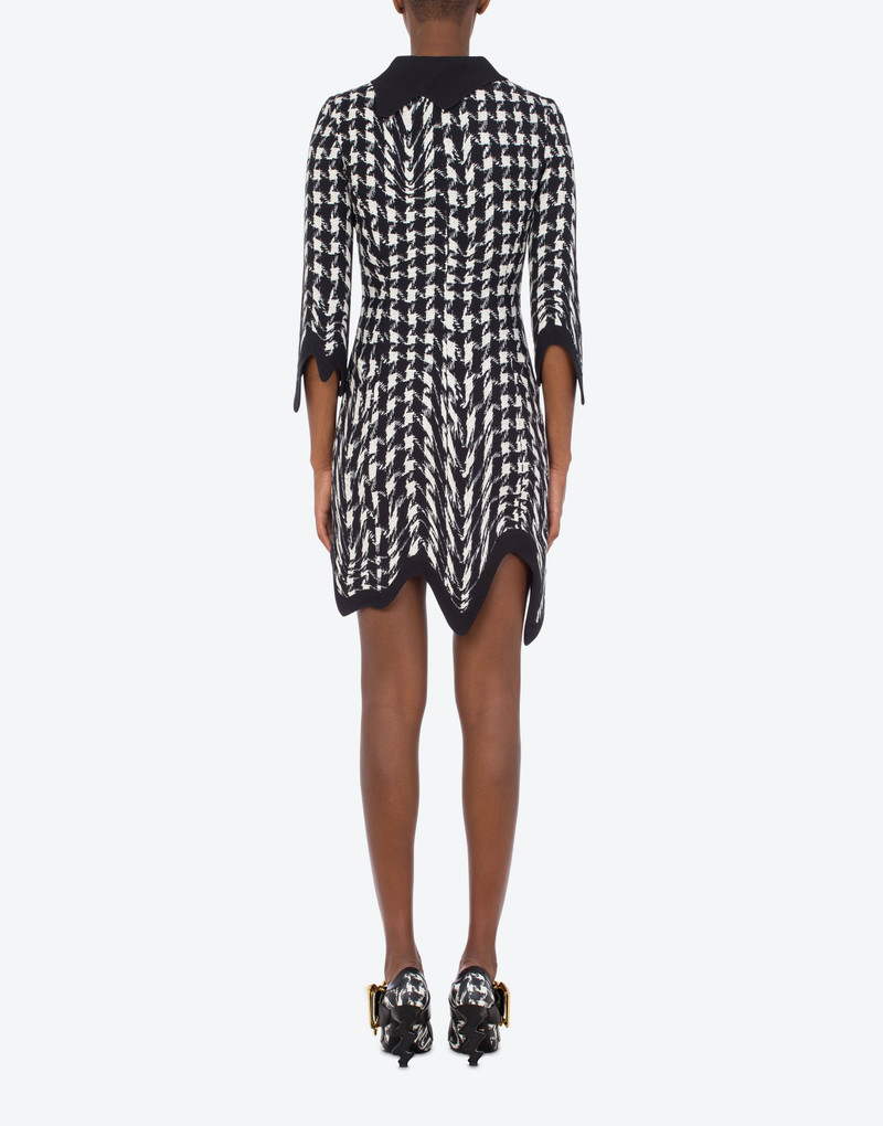 MORPHED PIED DE POULE PRINT SABLE DRESS 3
