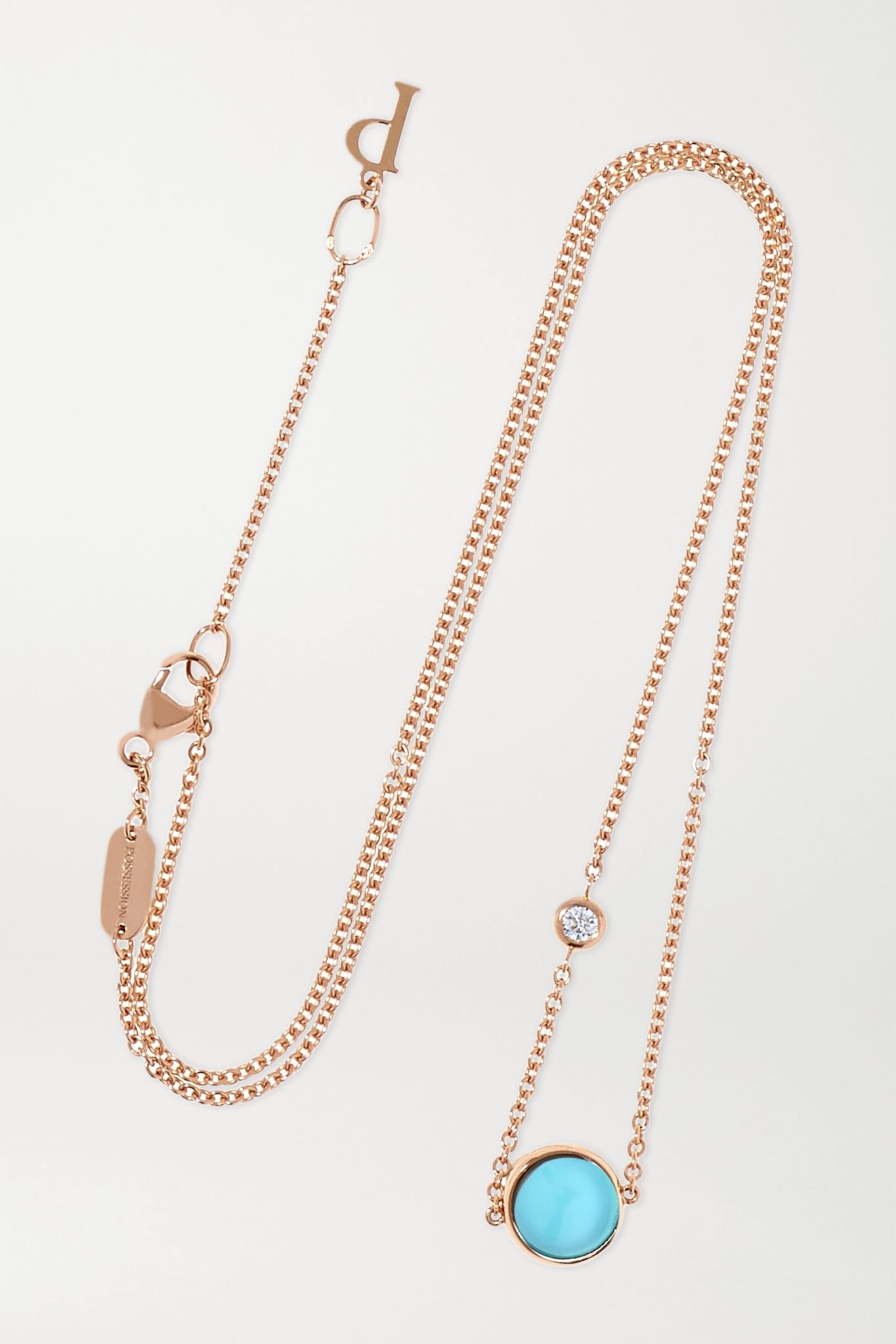 Possession 18-karat rose gold, turquoise and diamond necklace - 1