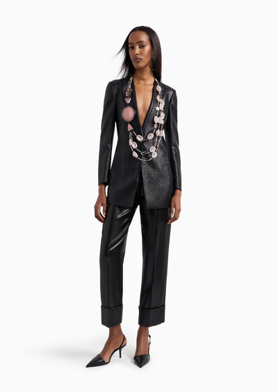 GIORGIO ARMANI Single-breasted jacket in fluid armure lurex outlook