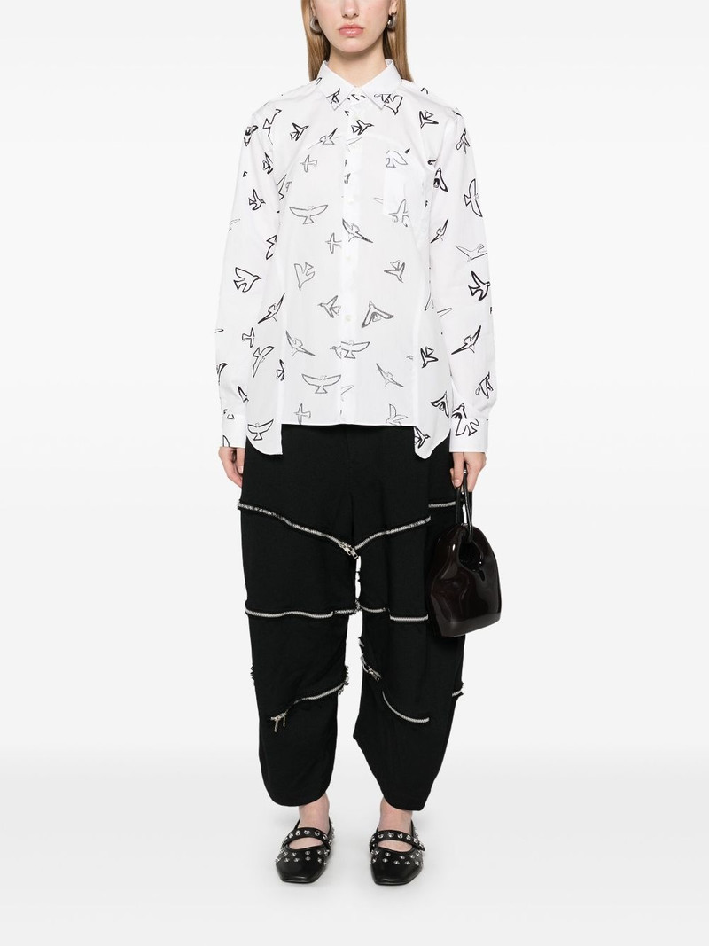 BLACK COMME des GARÇONS birds-print shirt outlook