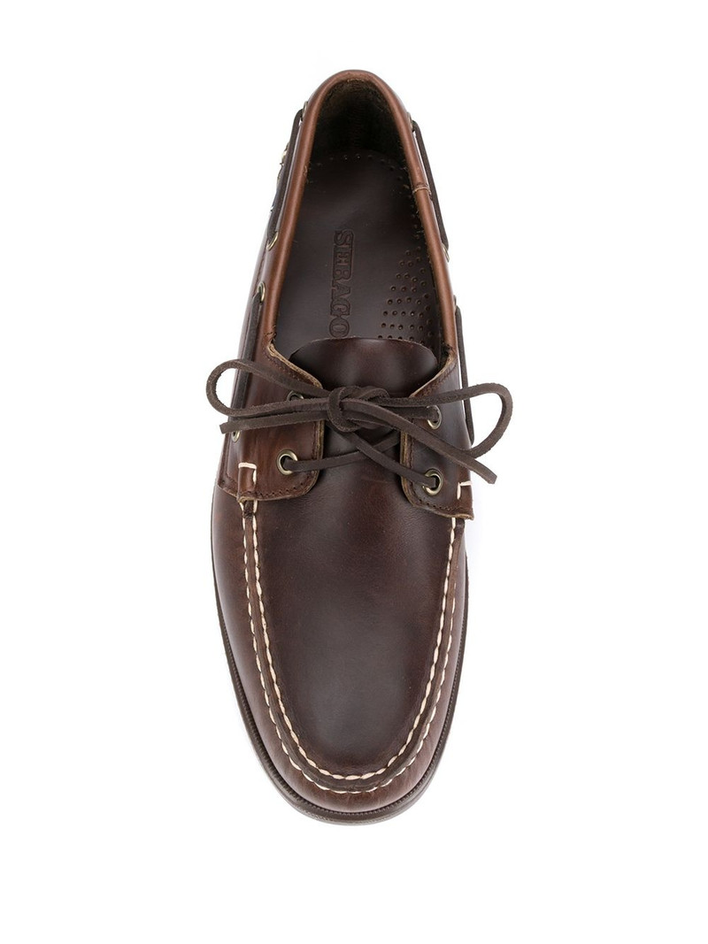 contrast stitch boat shoes 4