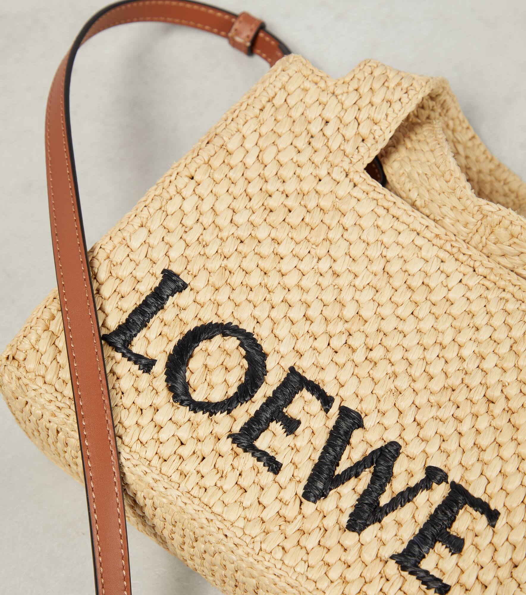 Paula's Ibiza logo raffia tote bag - 6