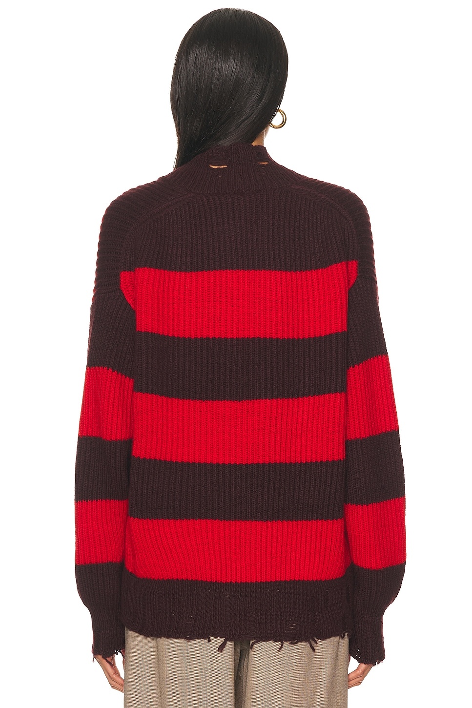 Sporty Stripe V Neck Jumper - 3