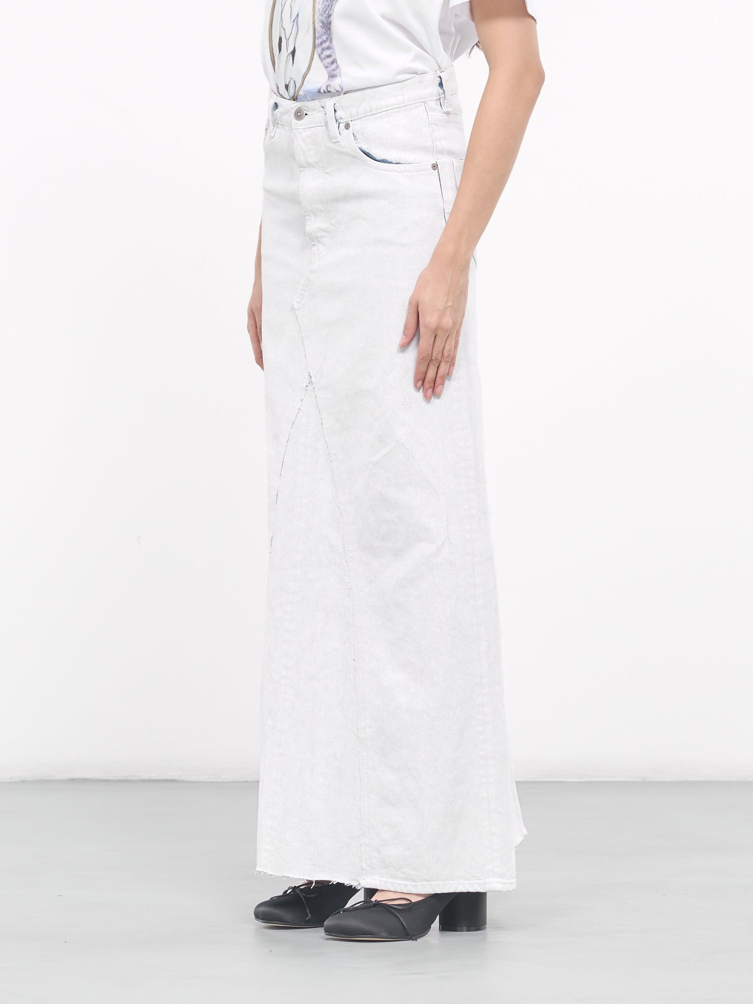 Painted Denim Maxi Skirt - 2