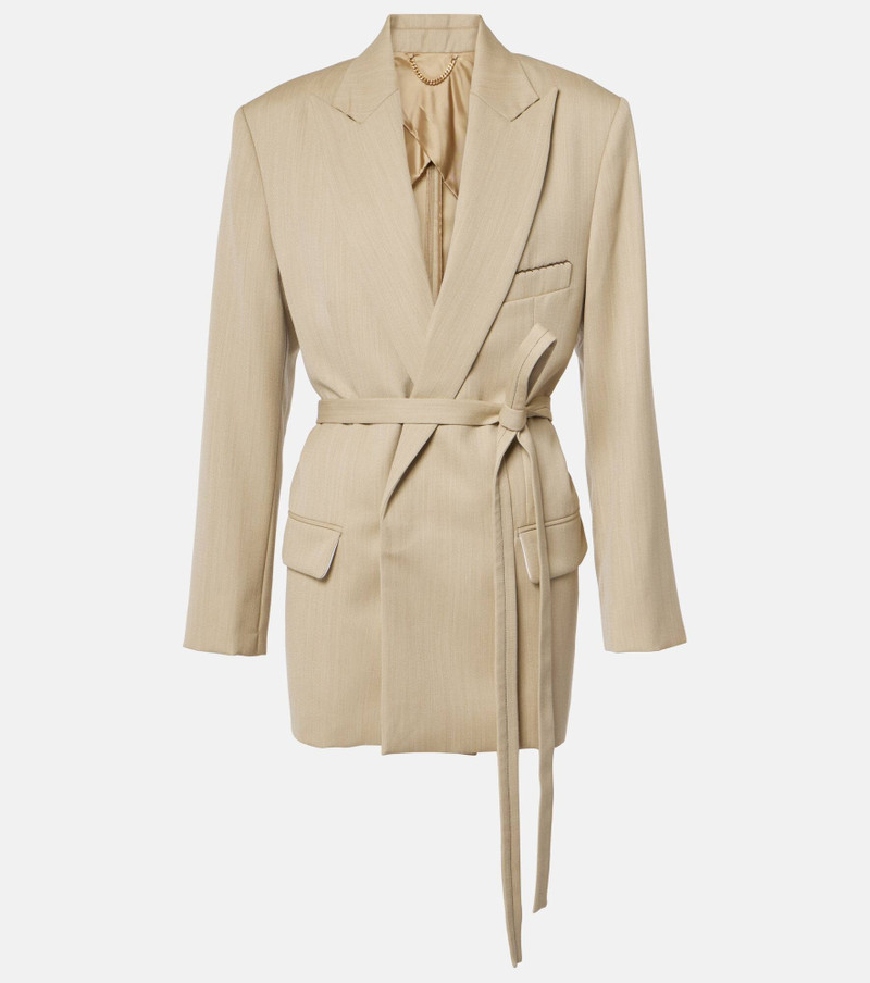 Belted wool blazer - 1