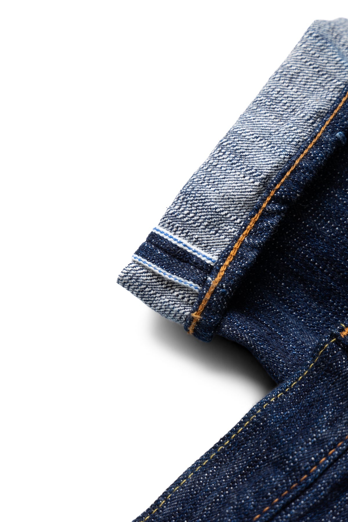 KS-15oz-019 Kasuri Denim Relax Tapered Jeans Blue In Green Version - 10