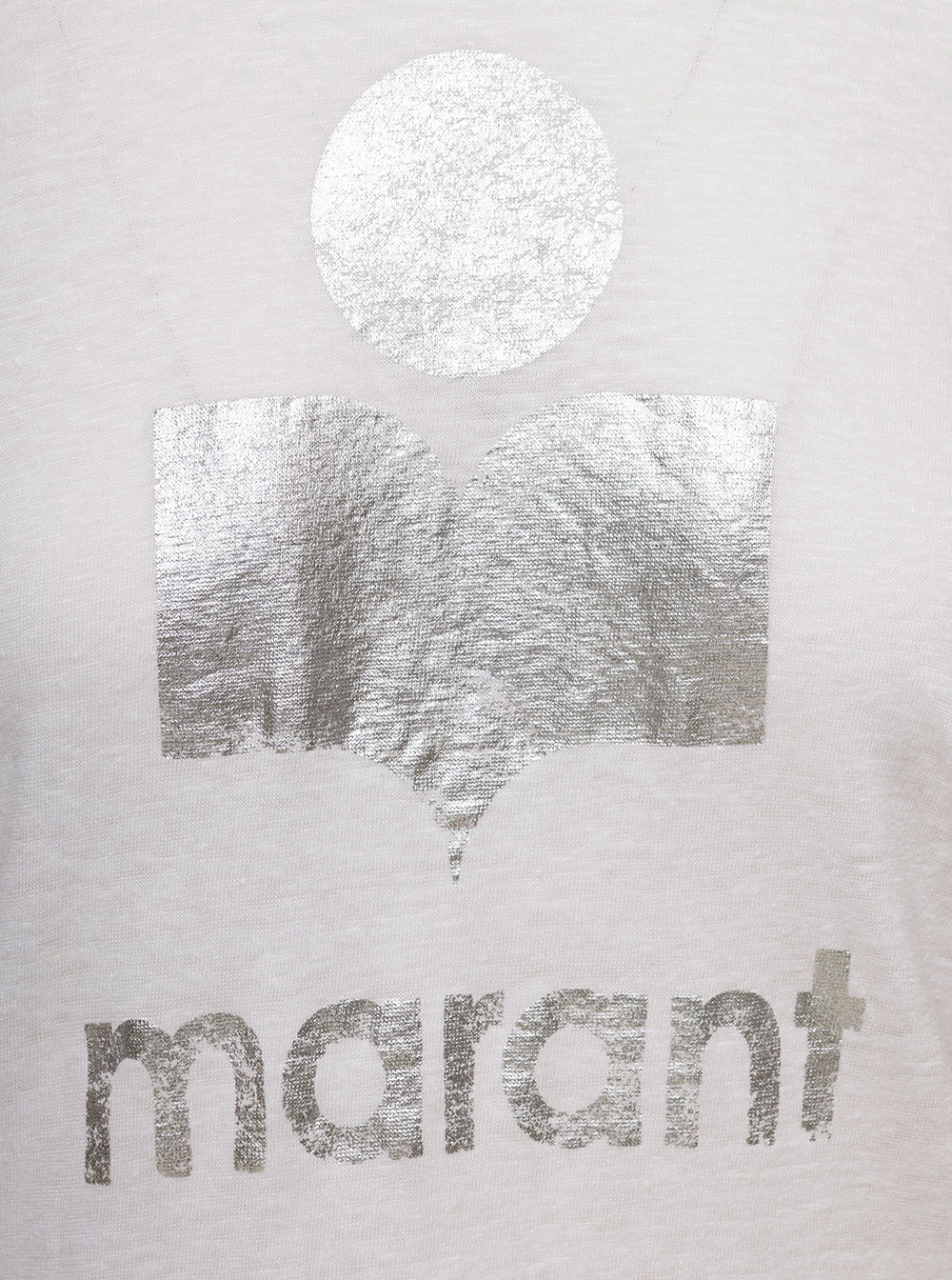 Isabel Marant Etoile Women 'Koldi' White Crewneck T-Shirt With Contrasting Logo In Linen Woman Isabe - 3