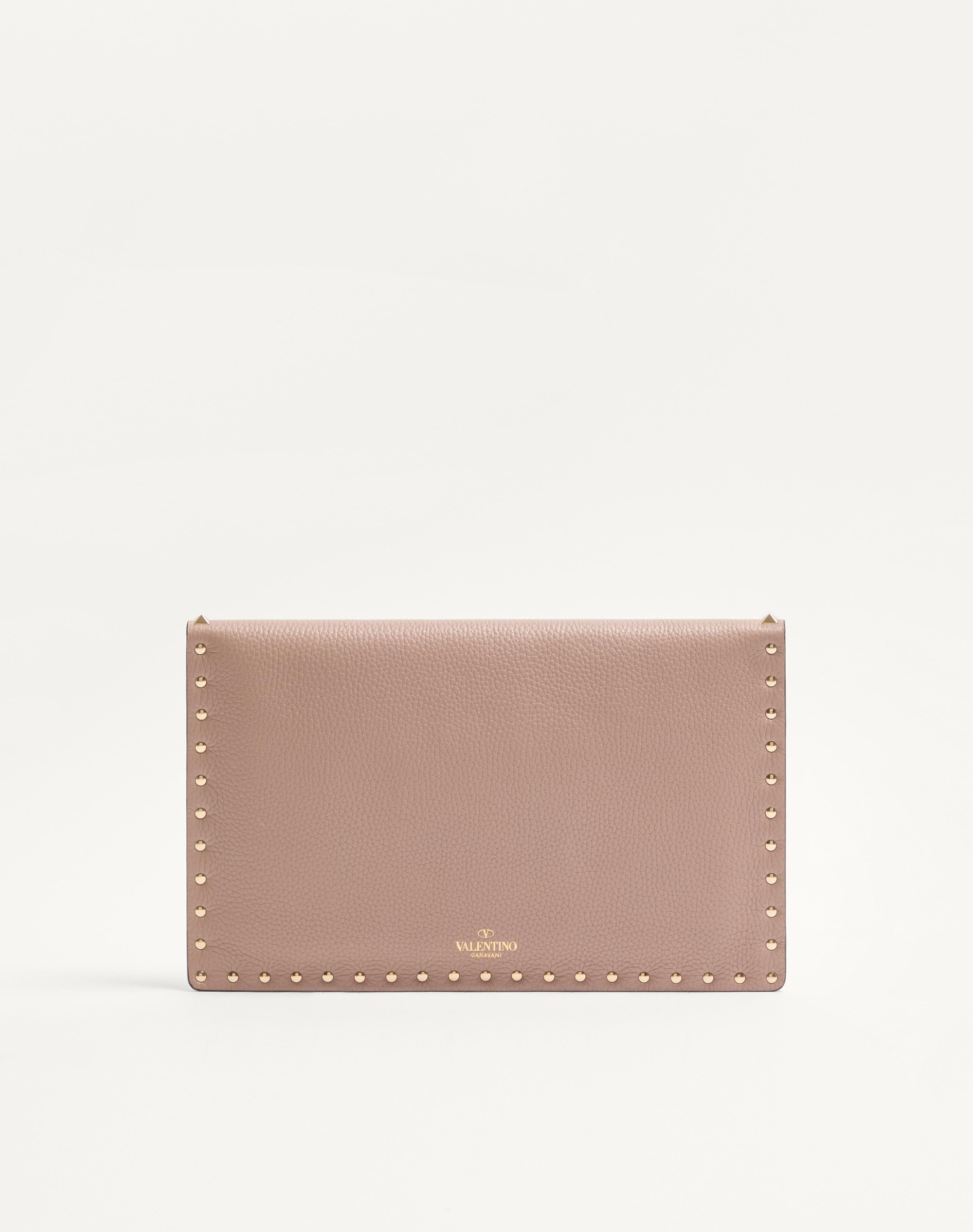 ROCKSTUD GRAINY CALFSKIN ENVELOPE POUCH - 4