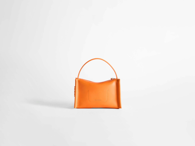 SMALL LOAFER BAG IN BRIGHT ORANGE LEATHER 5