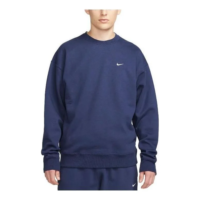 Nike Solo Swoosh Fleece Crewneck 스웨터 '블루' DX1361-410 - 1
