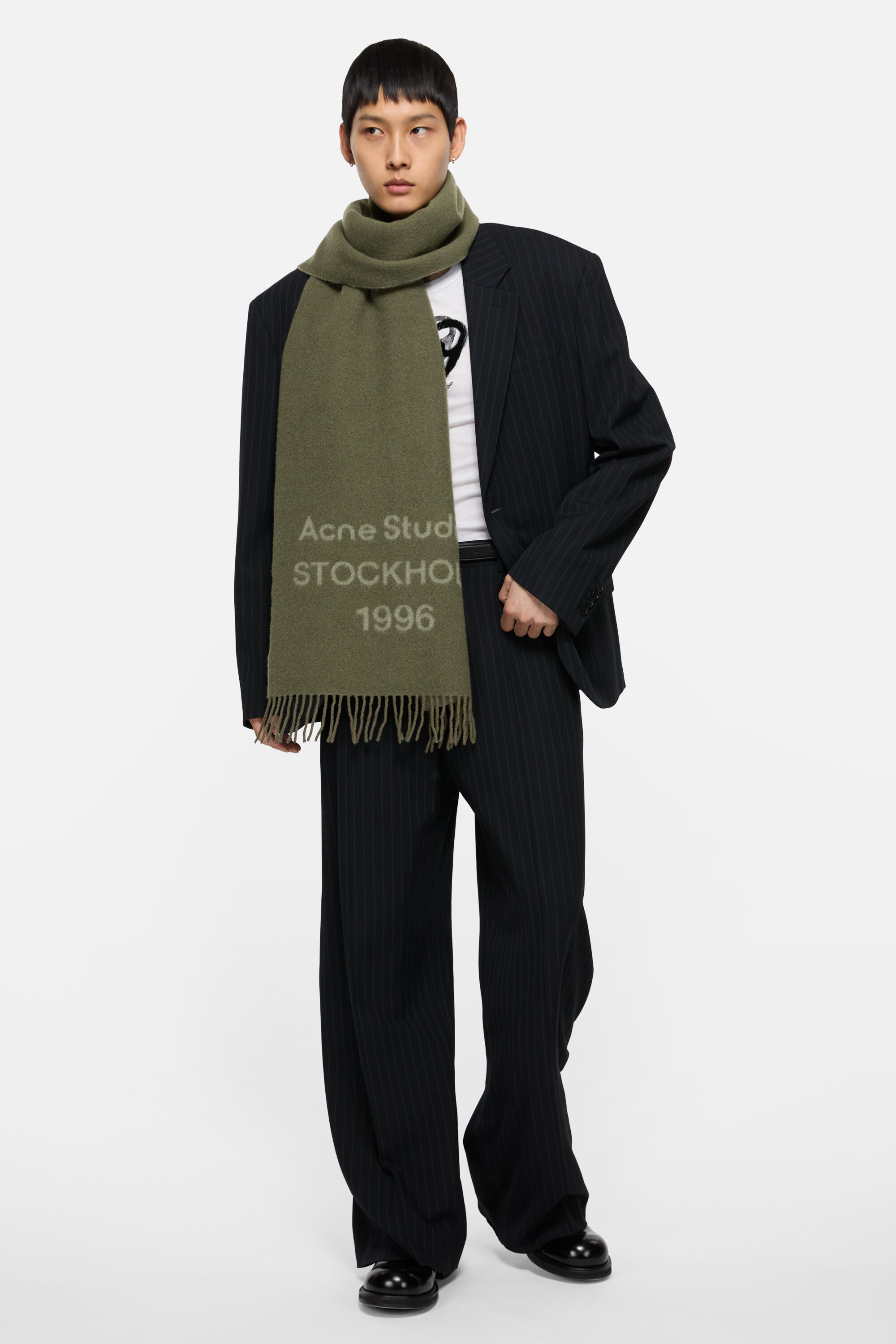 Logo scarf - Wide - Olive green - 3