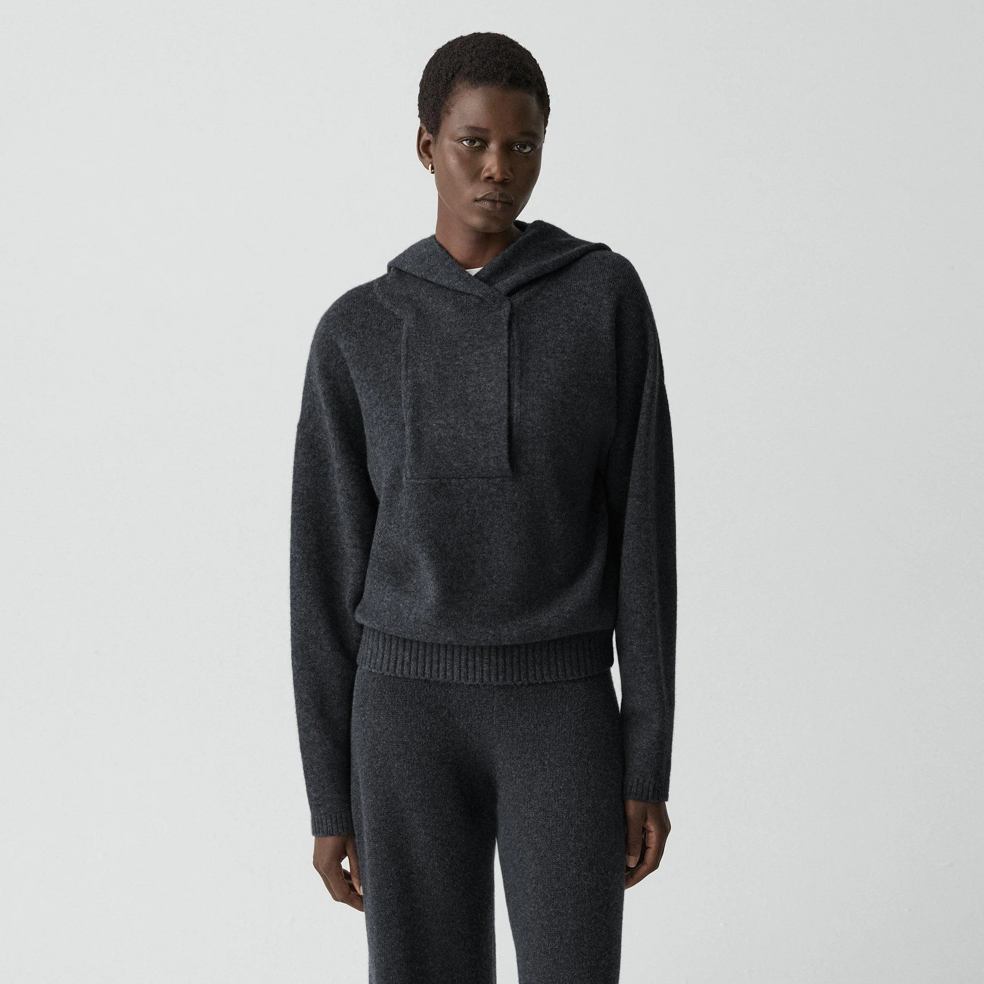 Oversized Hoodie in Felted Wool-Cashmere - 1
