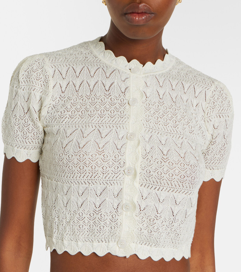 Pointelle cropped cardigan 3
