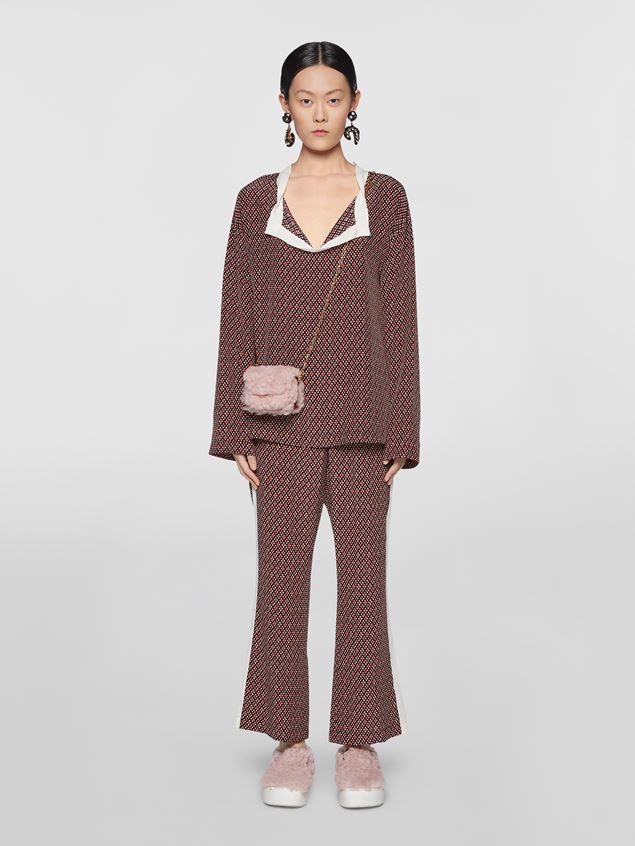 MICRO CHECK SILK CREPE PYJAMA TROUSERS - 2
