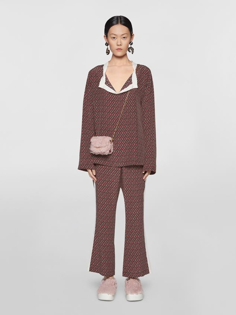 Marni MICRO CHECK SILK CREPE PYJAMA TROUSERS outlook
