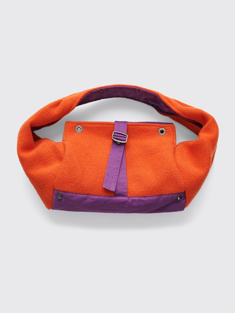 KIKO KOSTADINOV HECUBA HANDBAG VIRGIN WOOL TWILL TANGERINE / DAHLIA