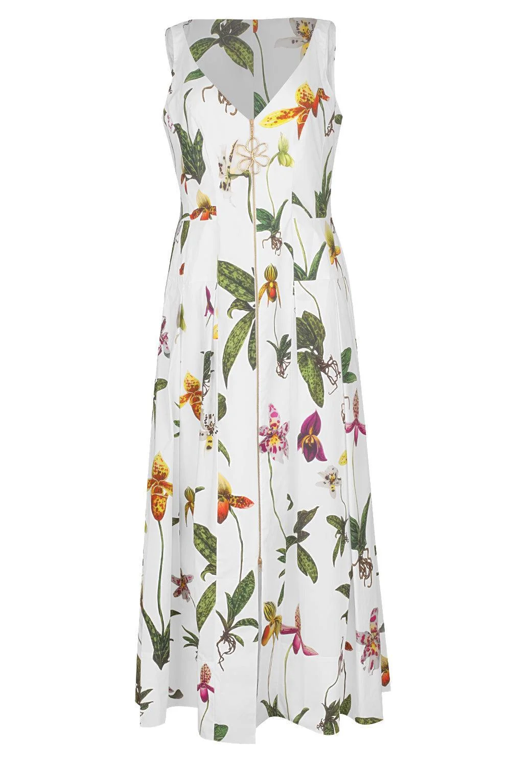 Sleeveless Orchid Zip Front Dress - 1