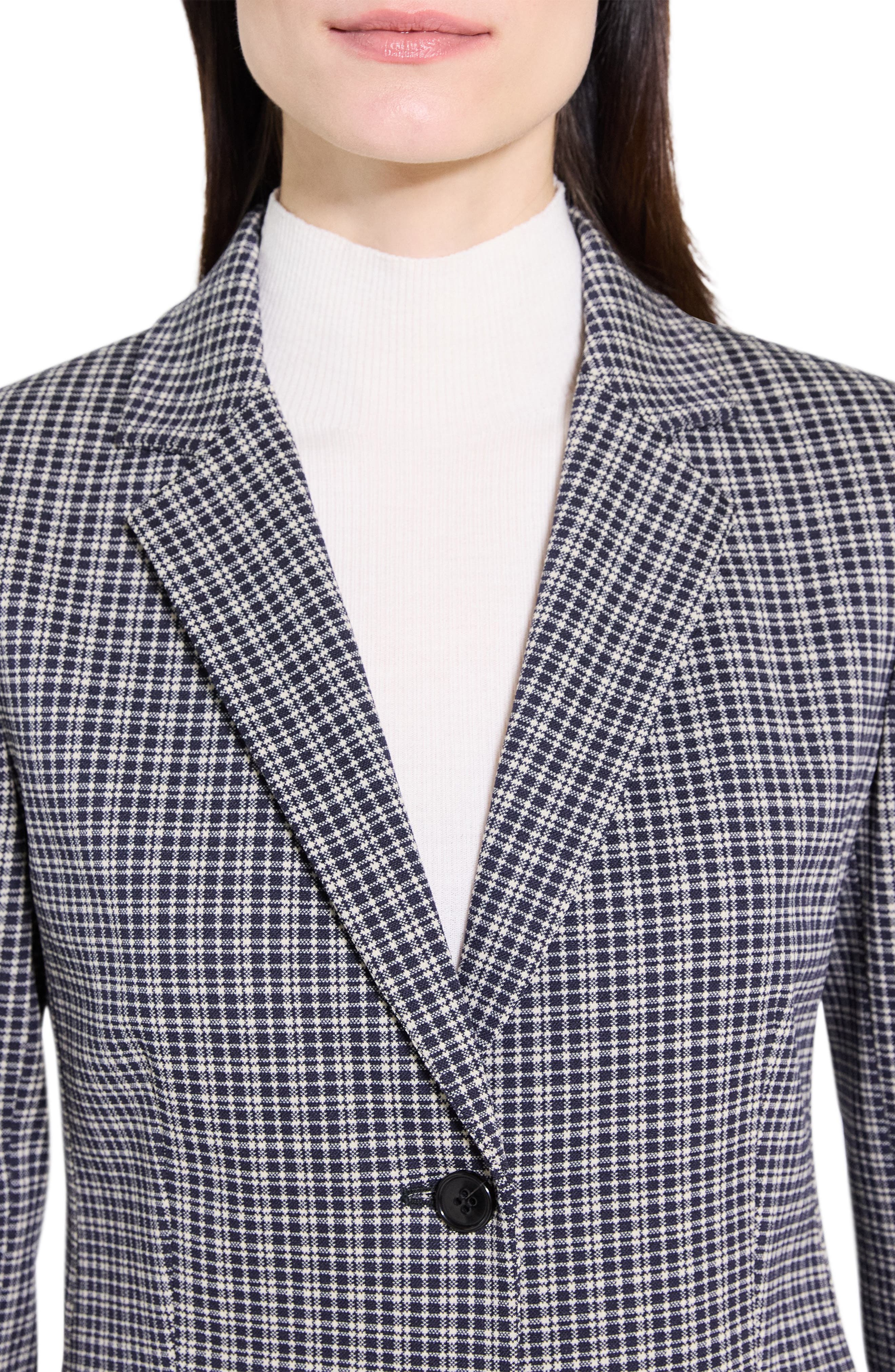 Theory Carissa Plaid Blazer in Almond Multi at Nordstrom - 4