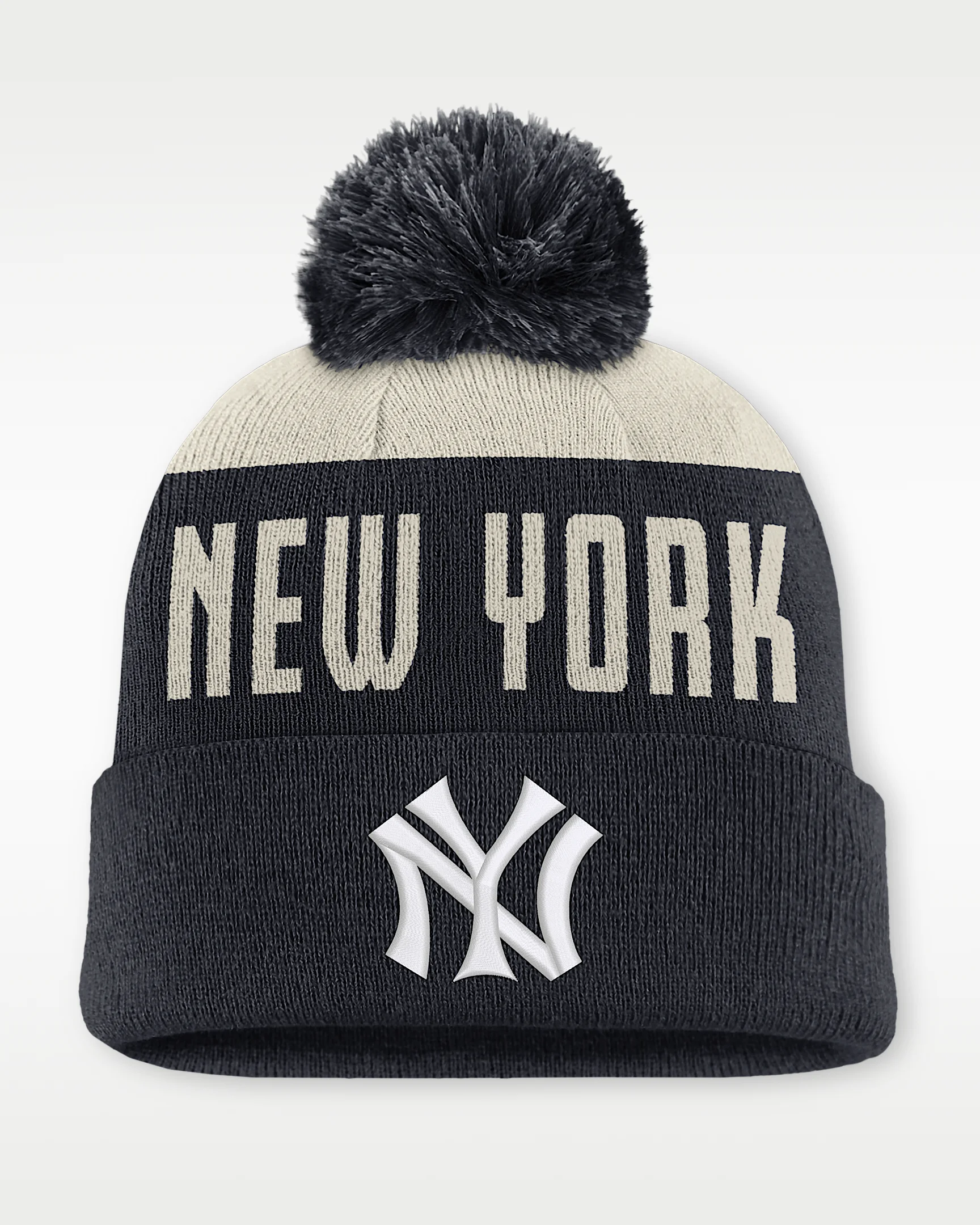 New York Yankees Cooperstown Peak Men's Nike MLB Cuffed Pom Beanie - 1