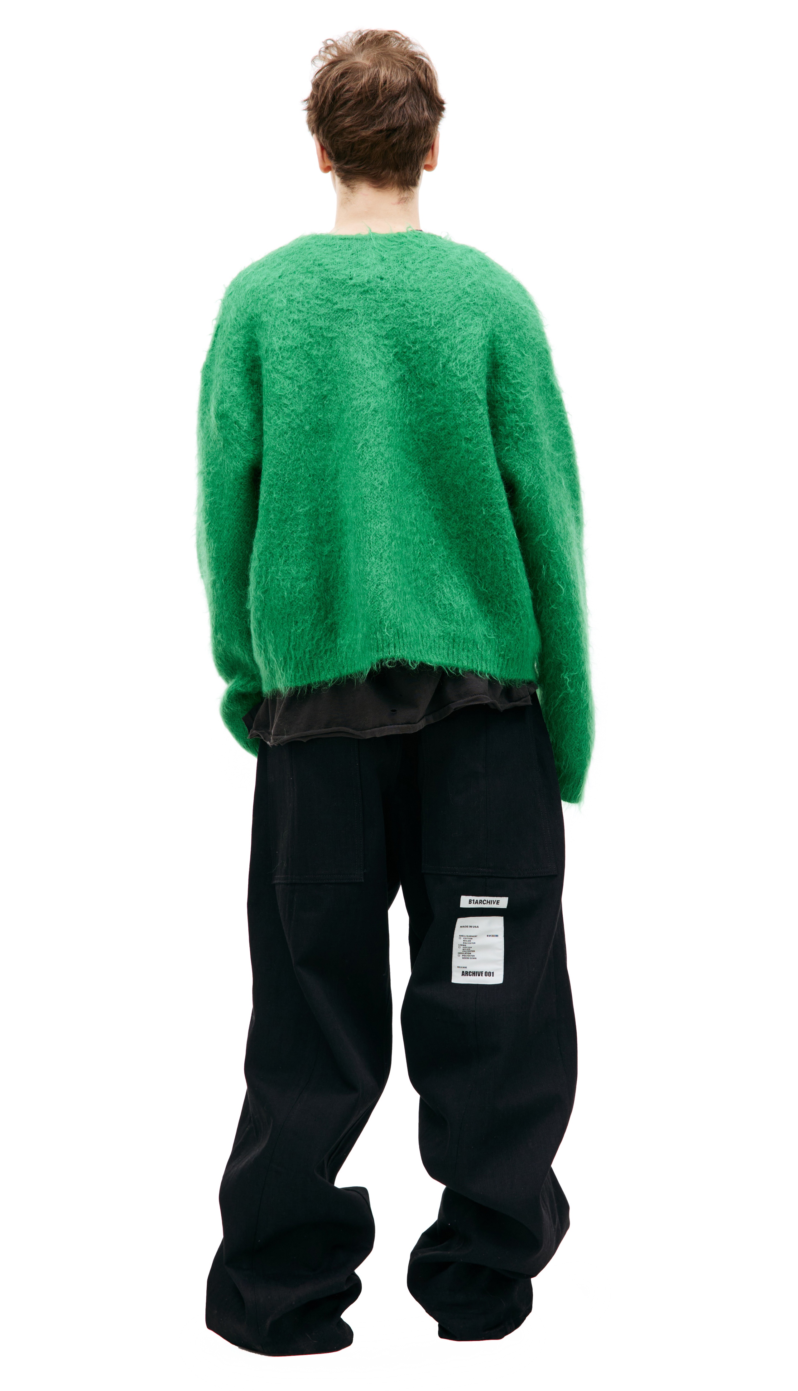 GREEN MOHAIR CARDIGAN - 3