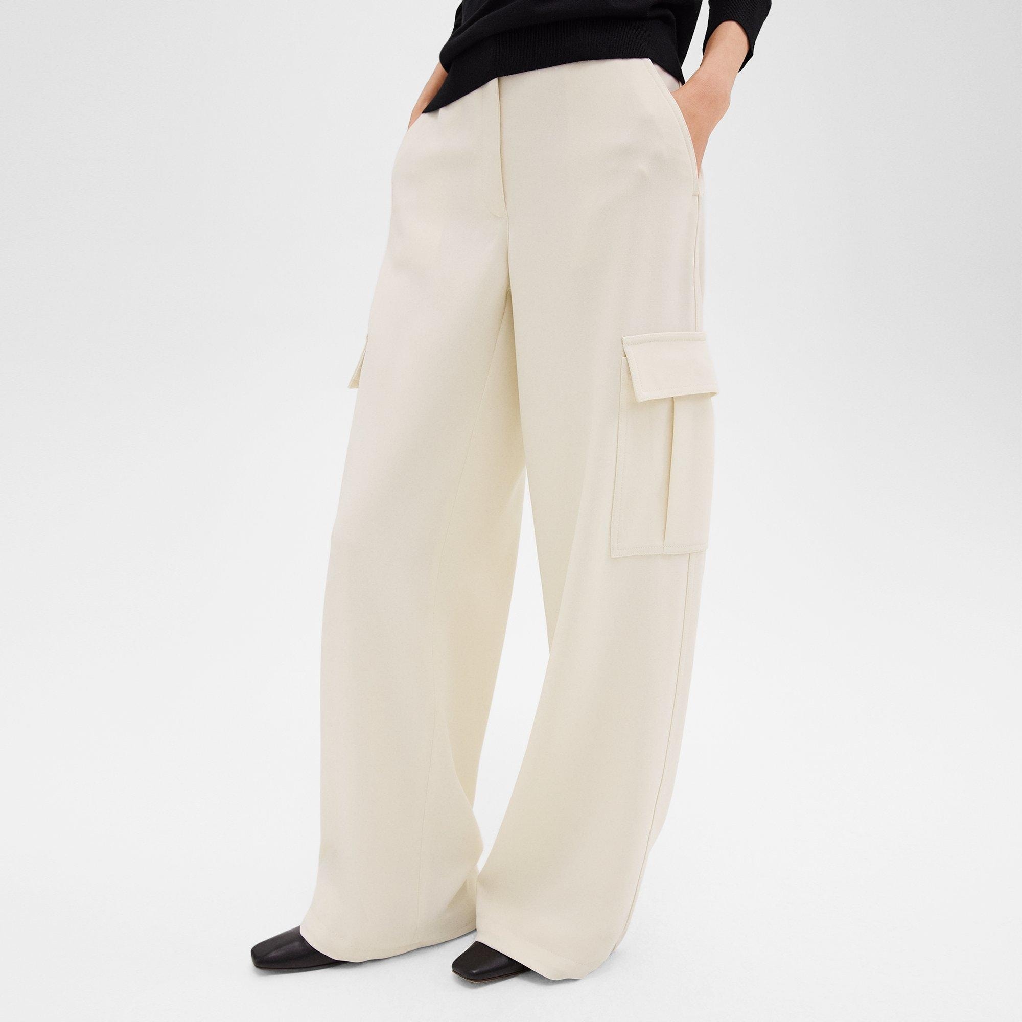 Wide-Leg Cargo Pant in Admiral Crepe - 5