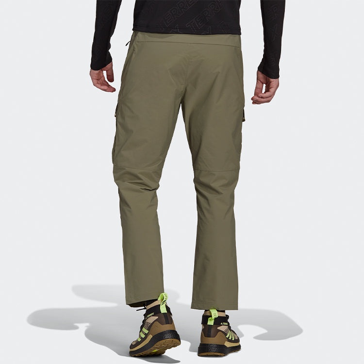 adidas Loose Logo Alphabet Zipper Sports Pants Green GR9973 - 3