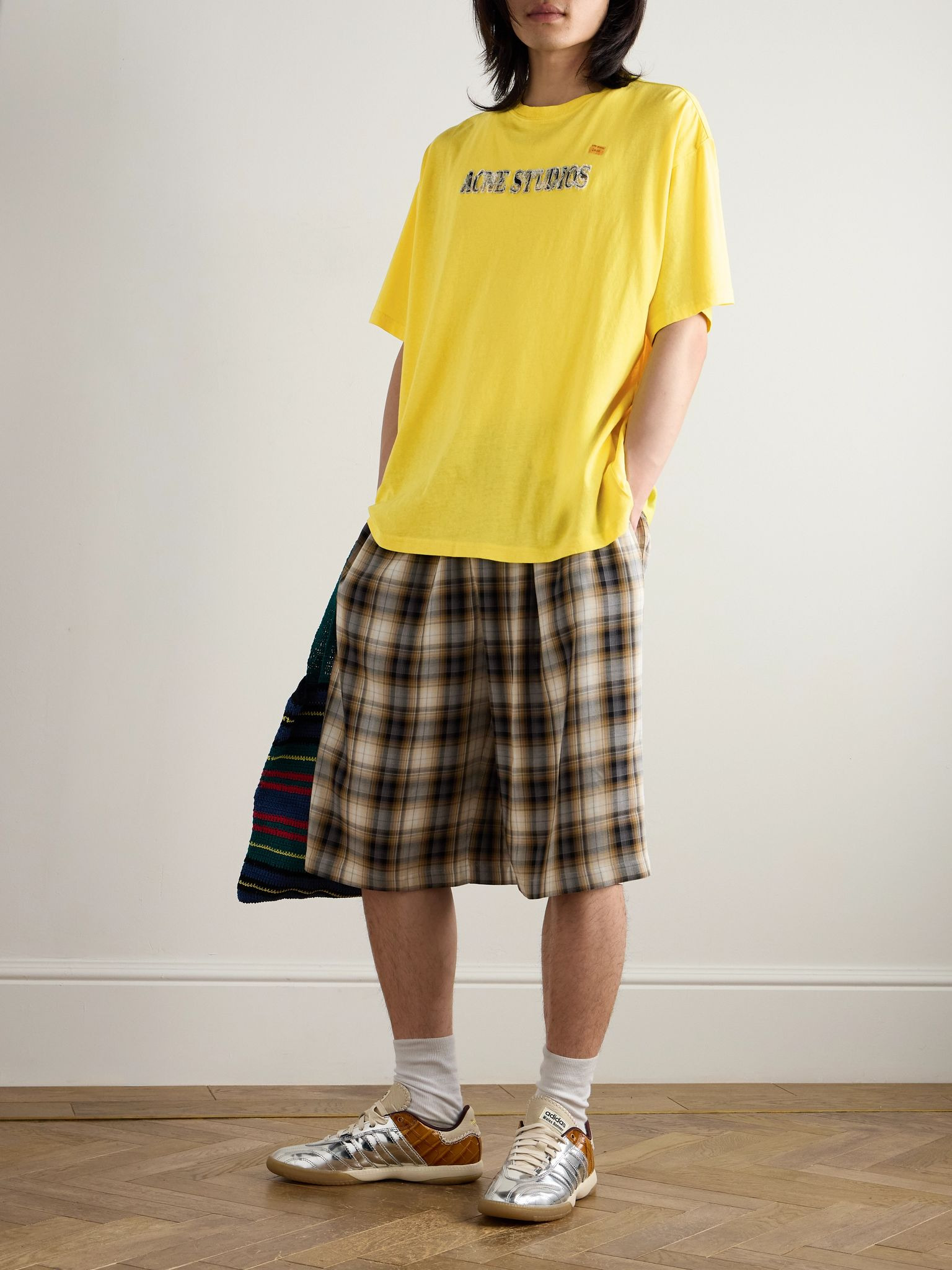 Oversized Logo-Appliquéd Cotton and Hemp-Blend Jersey T-Shirt Yellow - 2