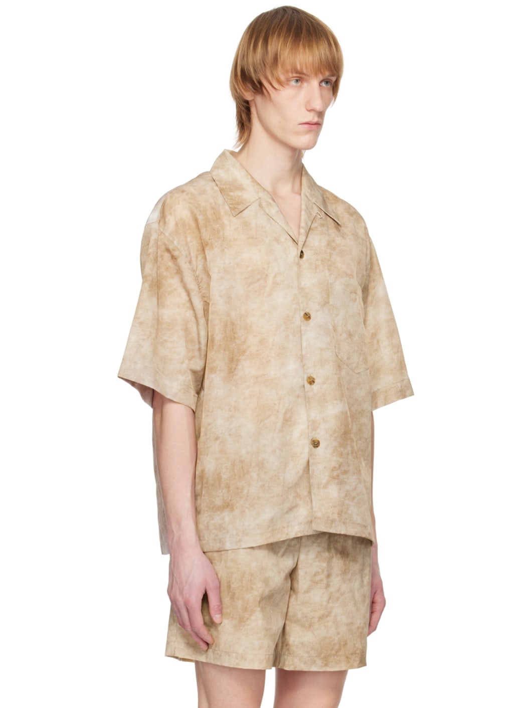 Beige Printed Shirt - 2
