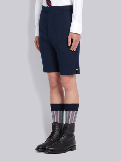 Thom Browne Navy Wool Hopsack School Uniform Weave Classic Short outlook