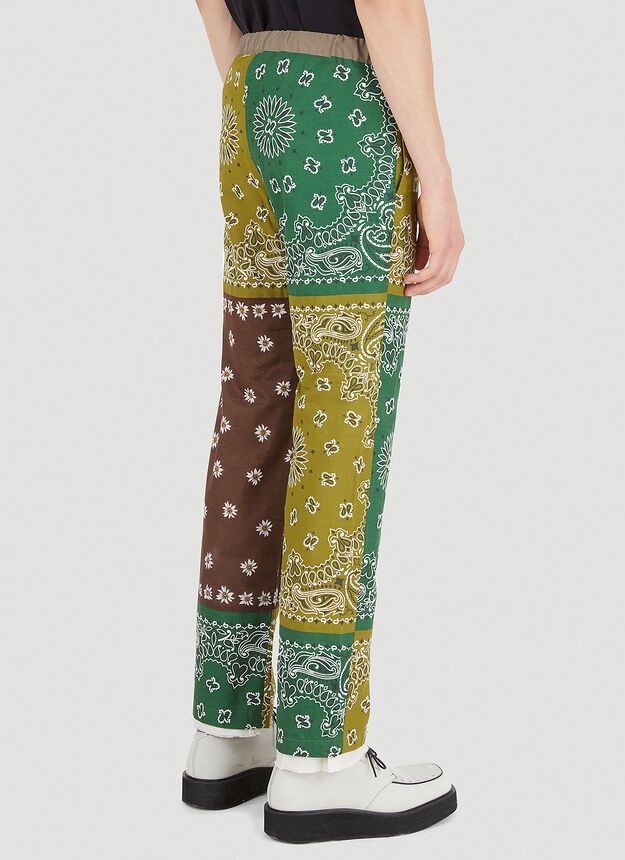 Patchwork Bandana Pants in Green - 4