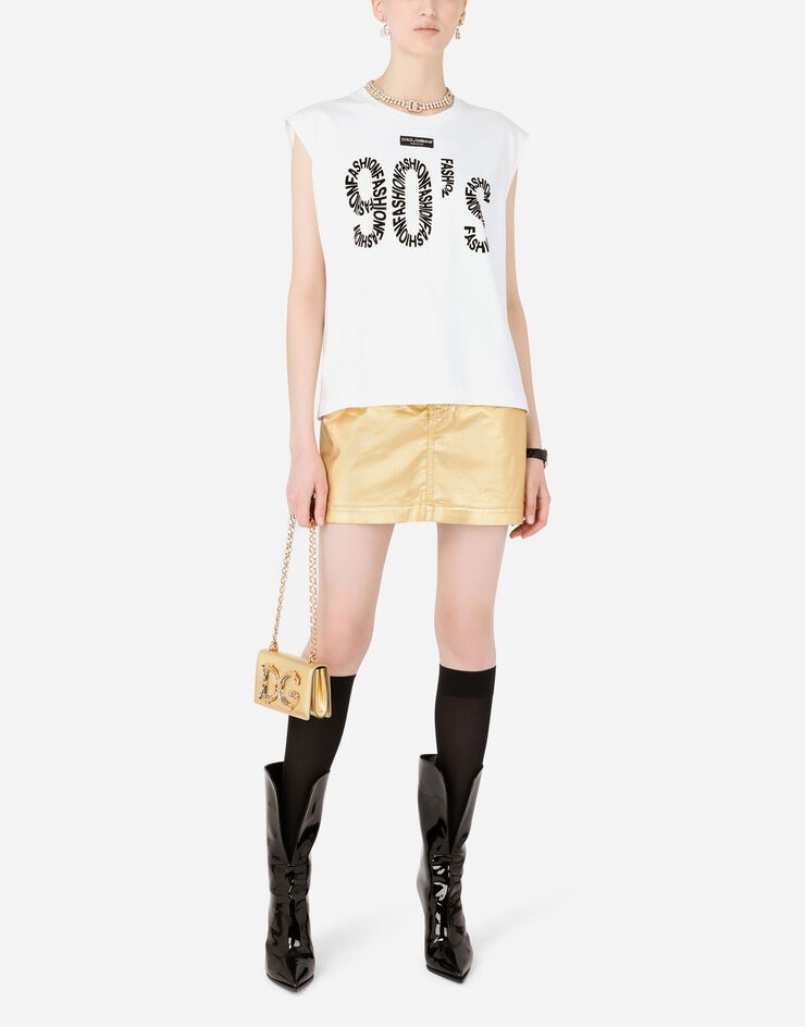 5-pocket laminated denim miniskirt - 6