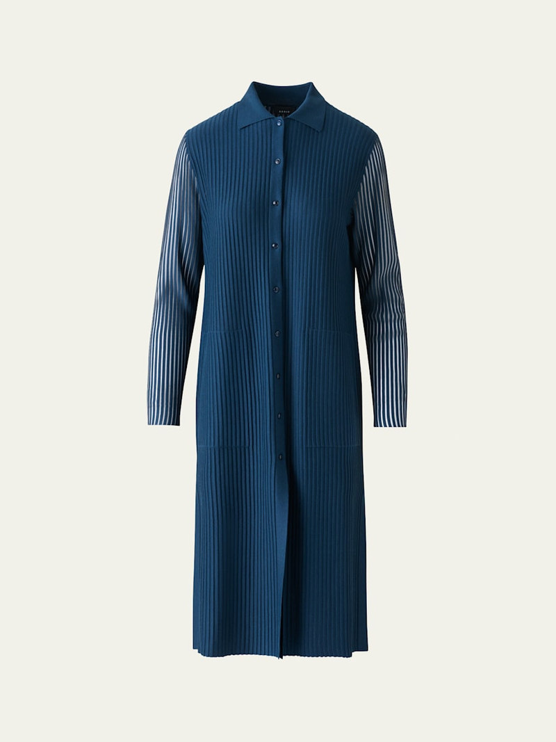 Long Structured Line Knit Coat 1