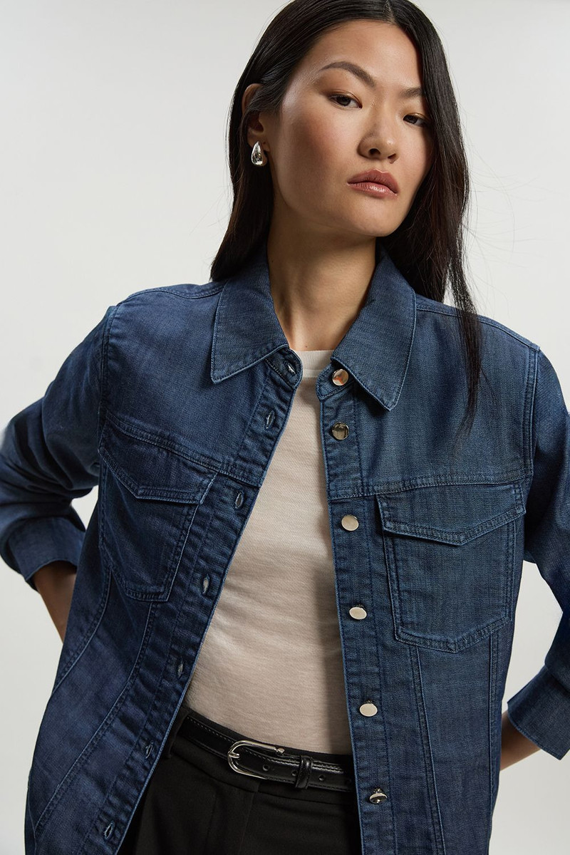 Chambray Stretch Denim Shirt 1