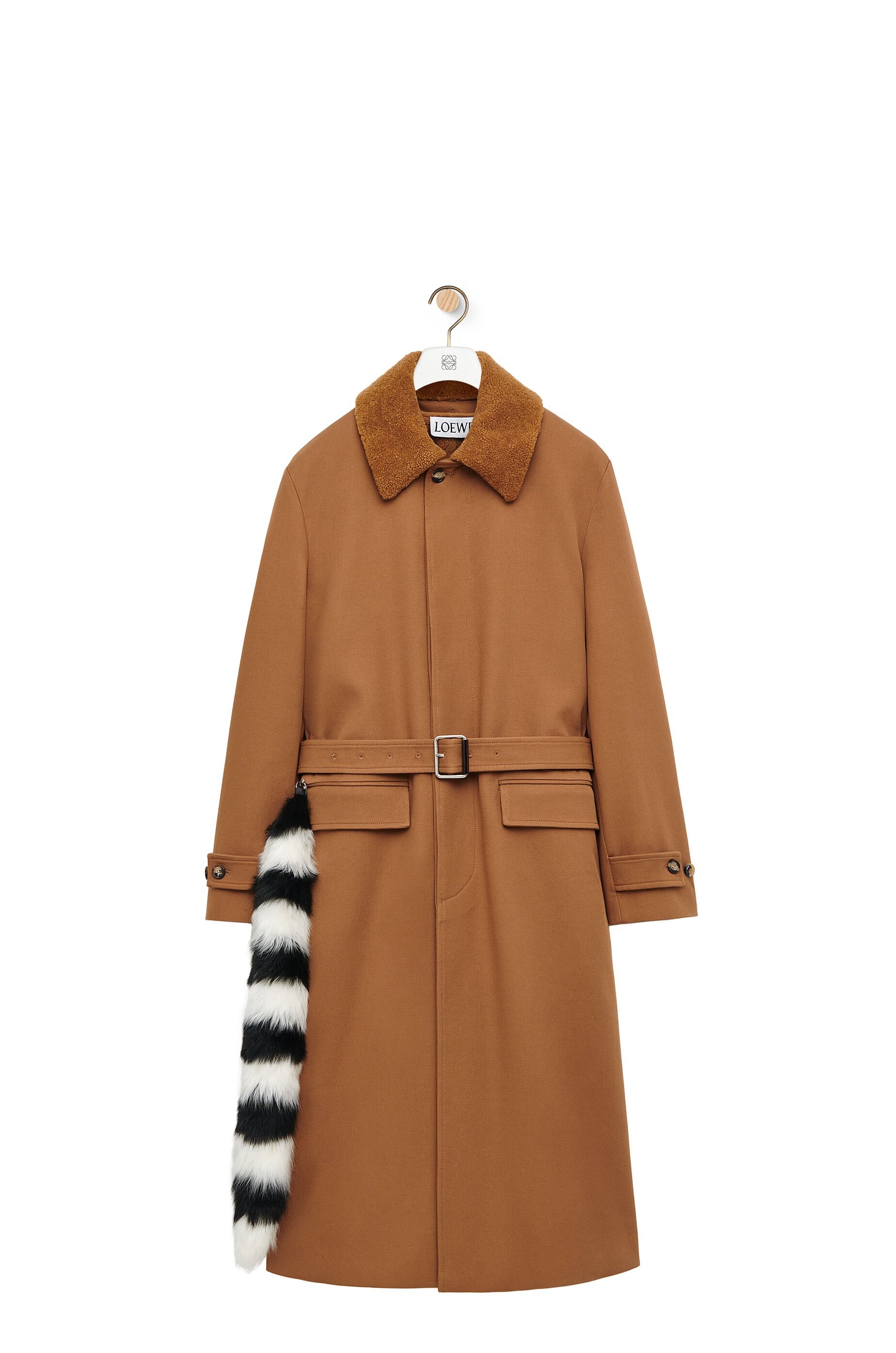 Coat in cotton and shearling - 1