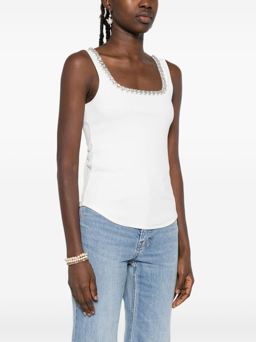 embellished neckline top - 3