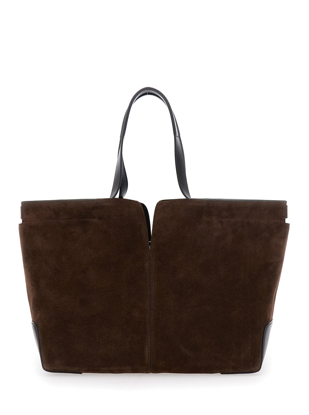 Tod's Women Brown Tote Bag With Two Top Handles And Metal Details On The Side In Leather Woman - 4