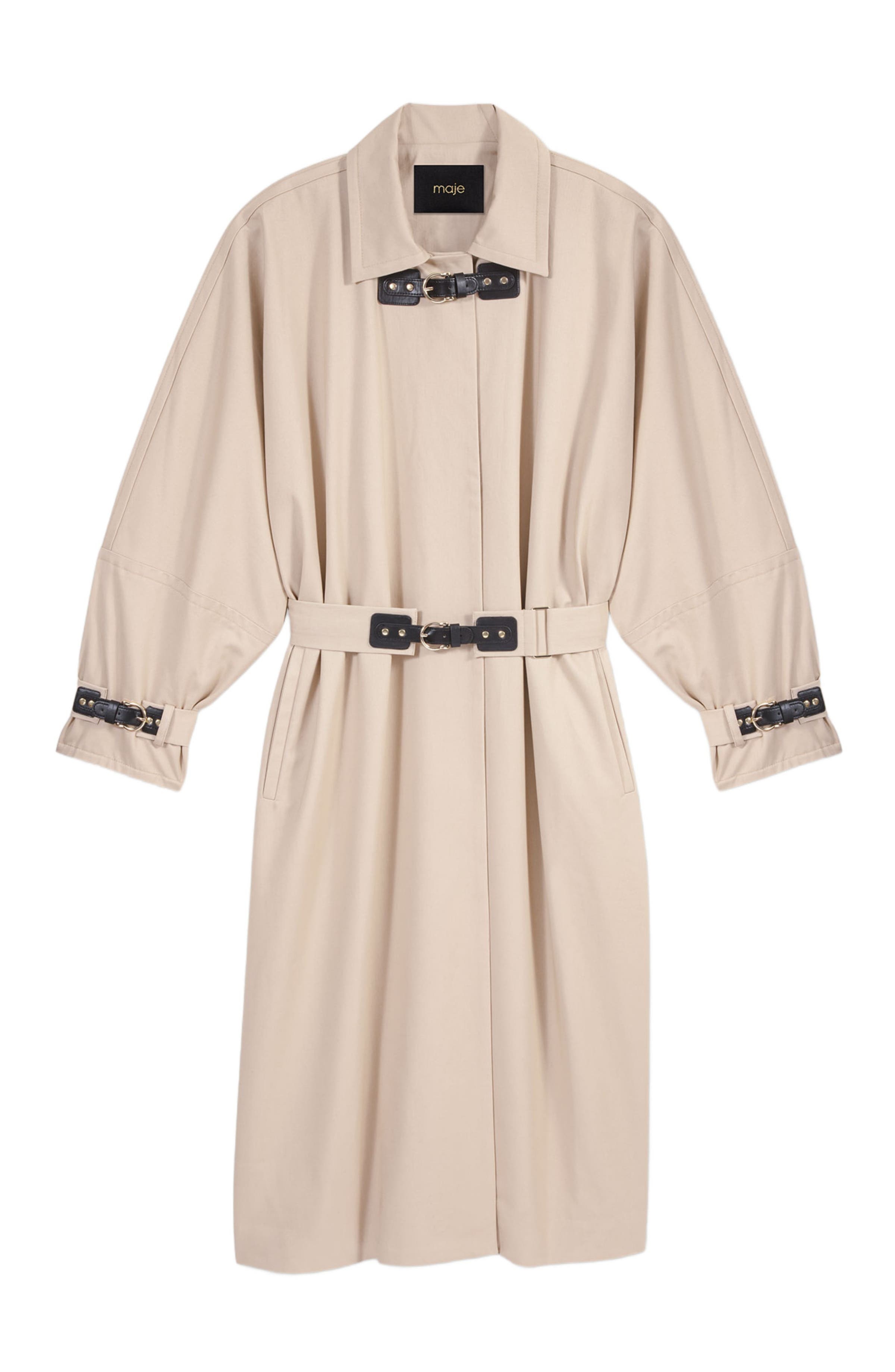 maje Long trench coat in Beige Light at Nordstrom - 7