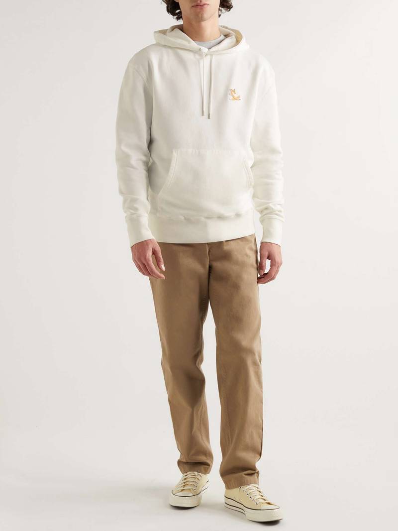 Maison Kitsuné Chillax Fox Logo-Appliquéd Cotton-Jersey Hoodie outlook