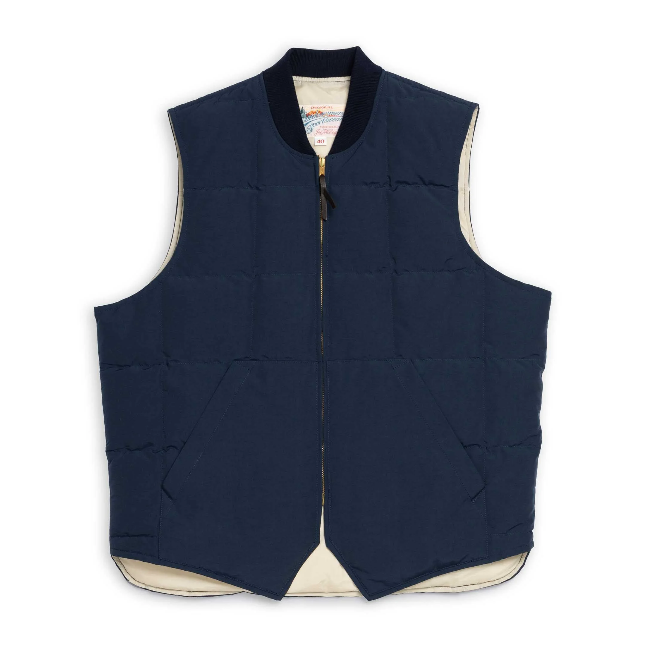 The Real McCoy's Cotton/Nylon Down Vest Navy - 1