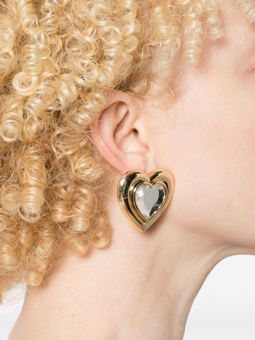 crystal heart earrings - 2