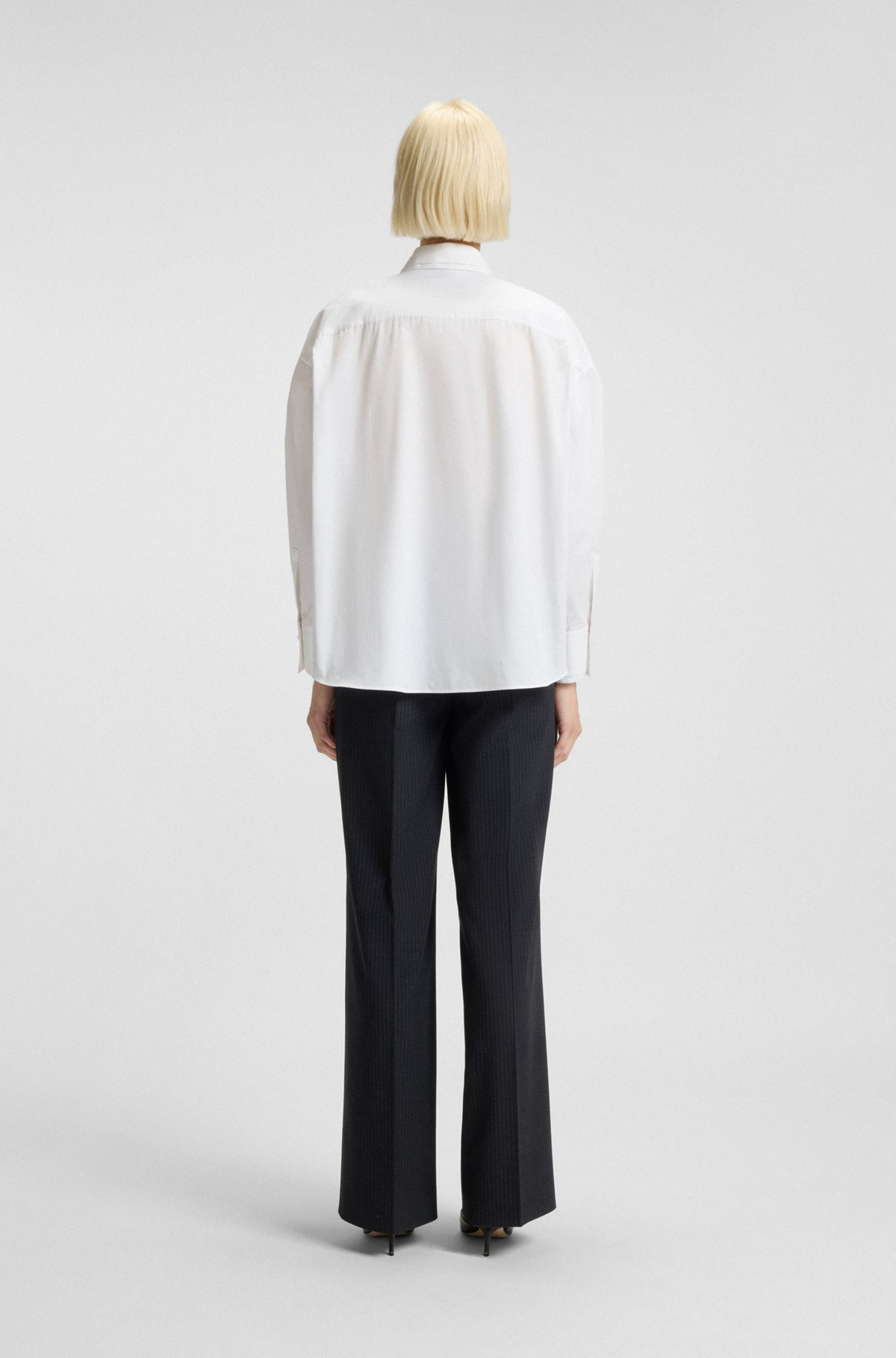 REGULAR-FIT BLOUSE WITH STACKED-LOGO BUTTON - 5