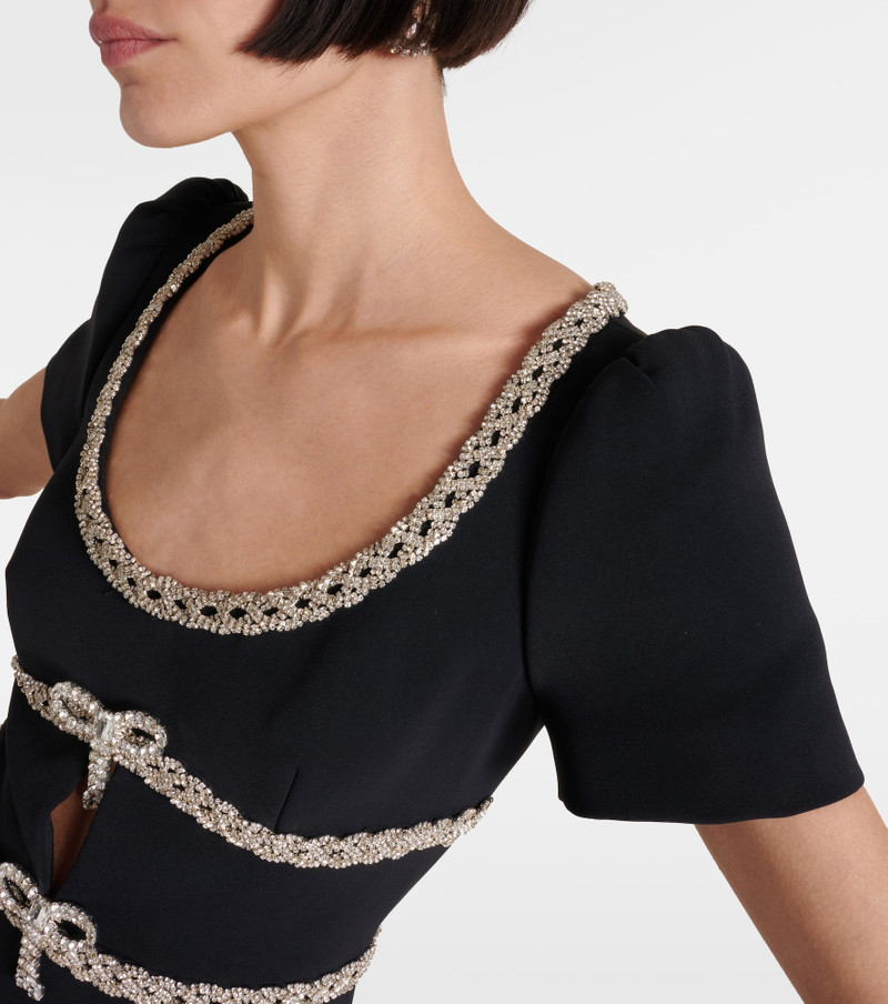 Crystal-embellished crêpe midi dress 4