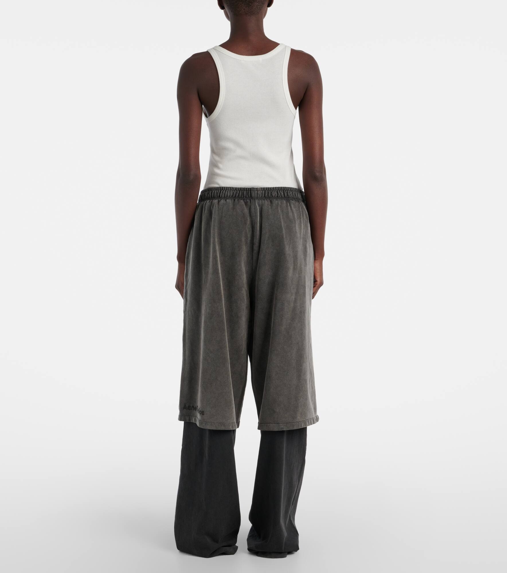 Layered cotton fleece sweatpants - 3