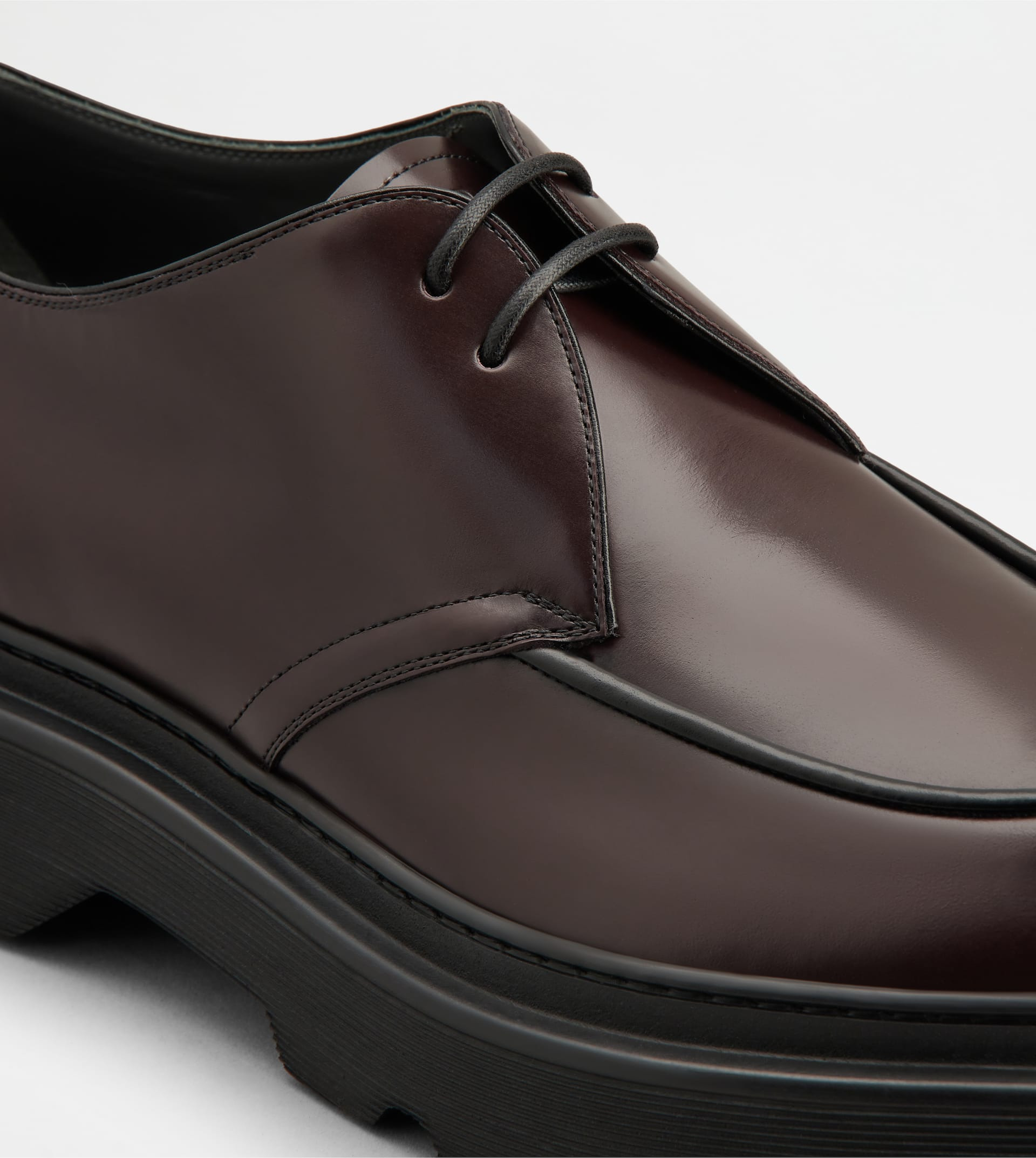 LACE-UPS IN LEATHER - BURGUNDY - 5