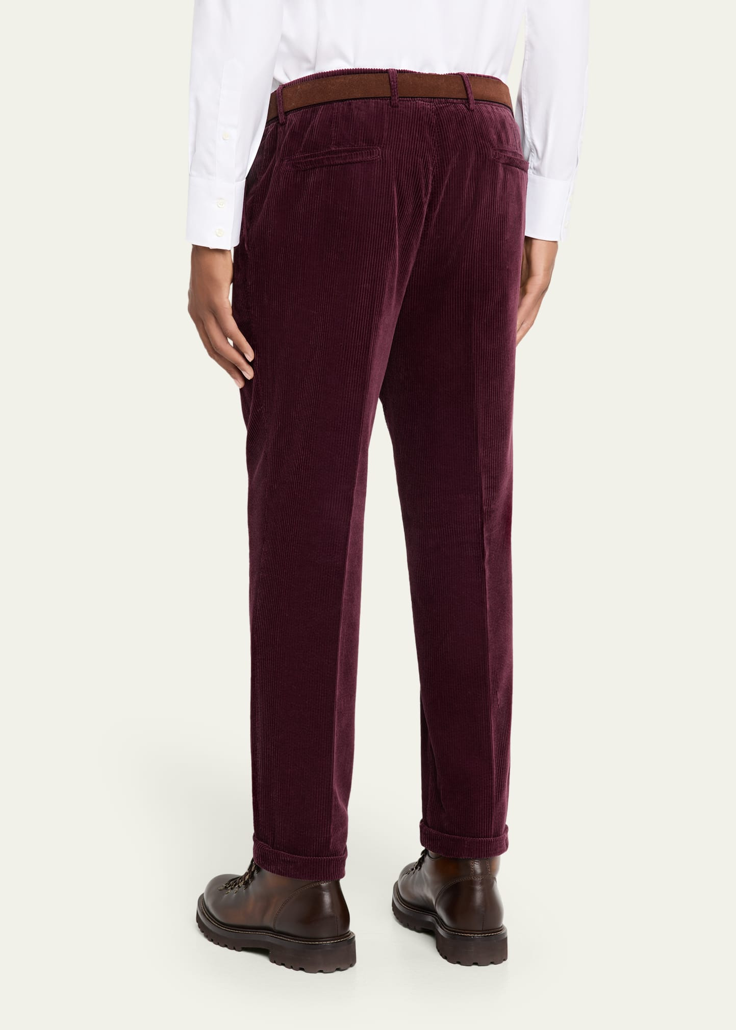 Men's Wide Wale Corduroy Single Pleat Pants - 3