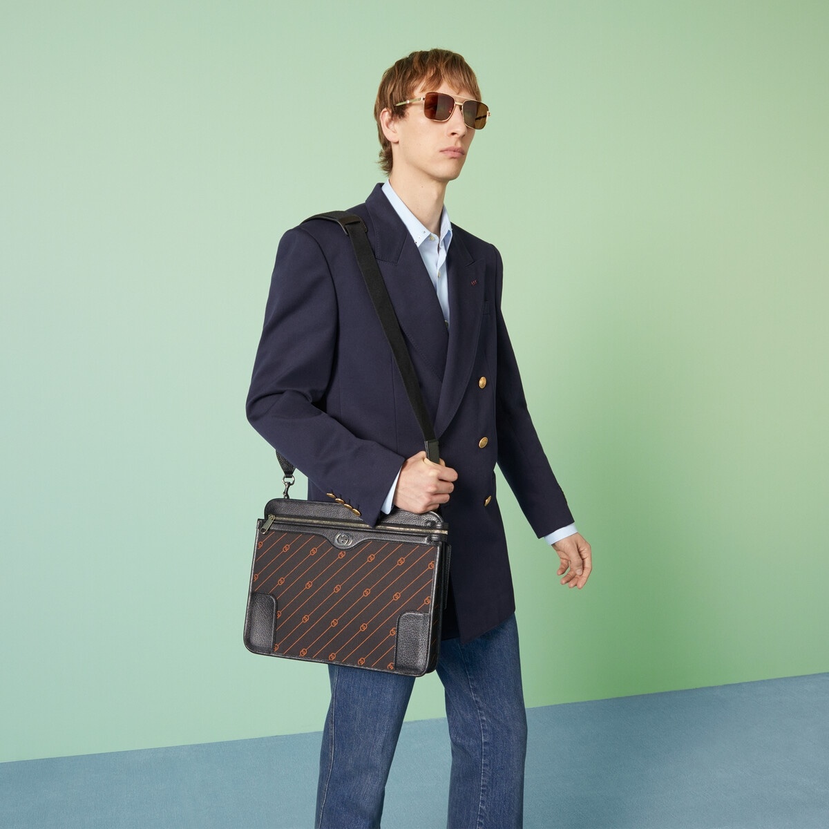 Interlocking G jacquard messenger bag - 3