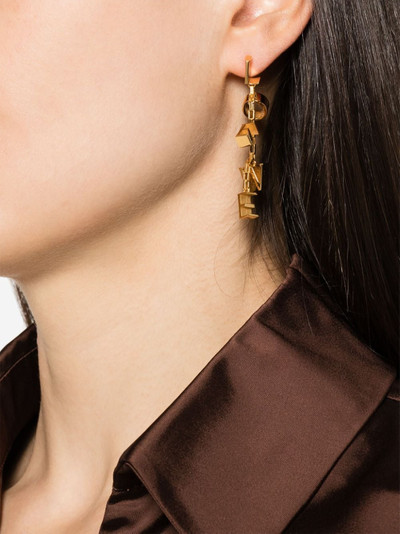 Loewe letter-charms plated drop earrings outlook